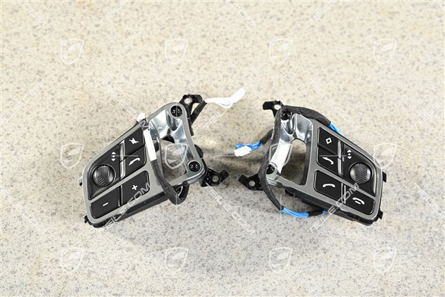 Switch for vehicles with multifunction steering wheel, Galvano silver,Set
