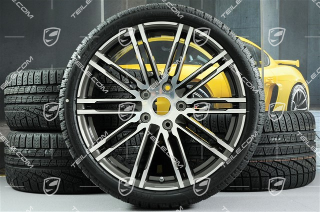 20" Turbo III Winterräder Satz, 8,5J x 20 ET51 + 11J x 20 ET70 + NEUE Pirelli Winterreifen 245/35 ZR20 + 295/30 ZR20, mit RDK-Sensoren