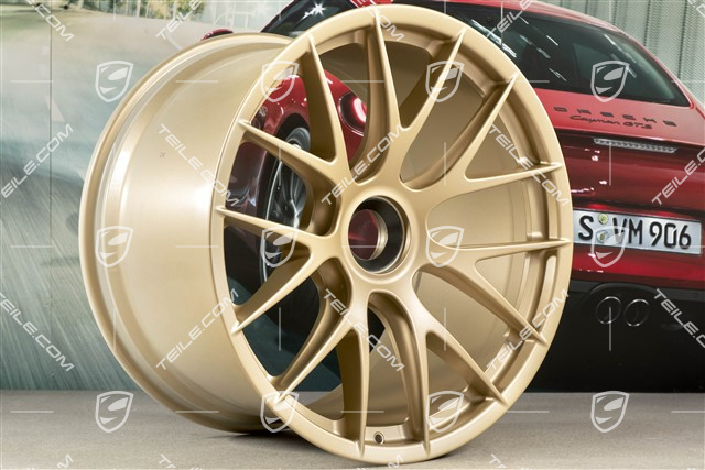20"+21" GT2RS/GT3RS Magnesium zestaw/komplet felg, felgi 9,5 J x 20 ET50 + 12,5 J x 21 ET48, Aurum satynowy półmat