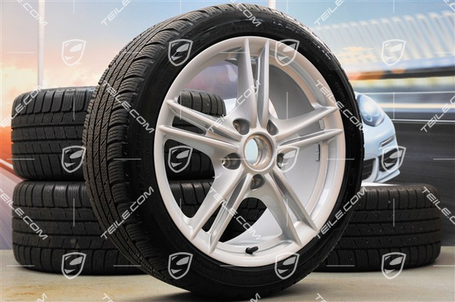 18-inch Boxster S II winter wheel set (with tyres), front wheels 8J x 18 ET57 + rear 9J x 18 ET43 + Michelin tyres 235/40 ZR18 + 255/40 ZR18