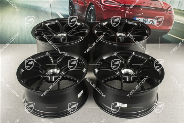 20"+21" GT3 Felgen Satz, 9,5J x 20 ET46 + 12J x 21 ET45, schwarz seidenmatt