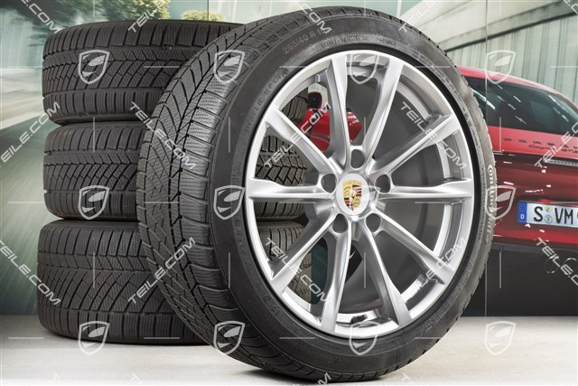 19-inch Boxster S winter wheels set, rims 8J x 19 ET57 + 10J x 19 ET45, Continental WinterContact TS 830P winter tires 235/40 R19 +265/40 R19, DOT/prod. year 2017, tyres profile 6mm