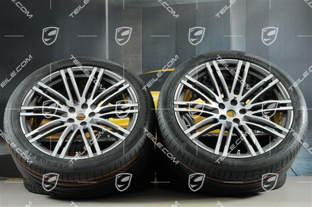 21-inch Turbo III summer wheels set, rims 9J x 21 ET26 + 10J x 21 ET19 + NEW Continental summer tyres 265/40 R 21 + 295/35 R 21, with TPMS