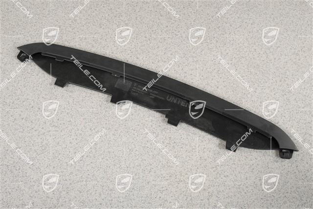 Disc / cover lower for front bumper retaining frame, centre, Black matte