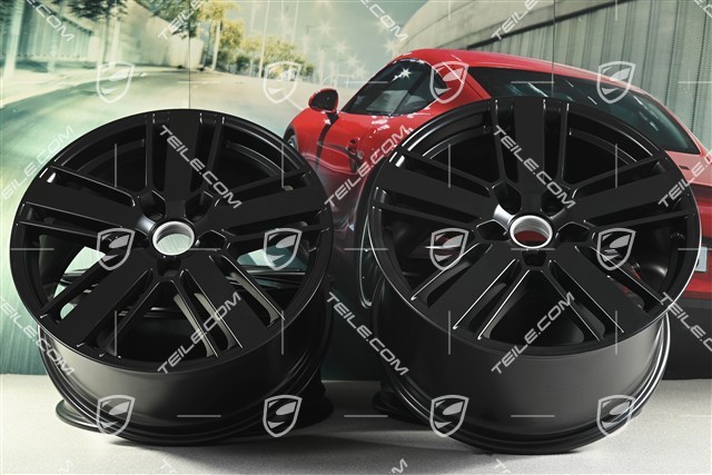 20" Komplet felg Panamera Design 2, 9,5J x 20 ET71 + 11,5J x 20 ET68, czarny satynowy półmat