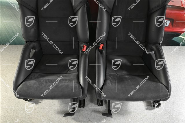 Bucket seats, collapsible, leather/Alcantara, black, L+R
