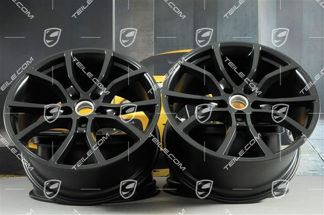 21-inch wheel rim set Cayenne Exclusive Design, 11J x 21 ET58 + 9,5J x 21 ET46, black satin-mat
