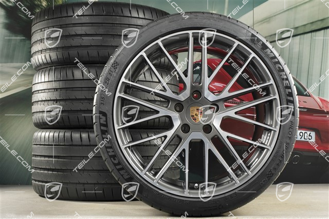 21-inch Turbo V summer wheel set, wheel rims 9,5J x 21 ET71 + 11,5J x 21 ET69 + Michelin summer tyres 275/35 R21 + 315/30 R21, with TPMS