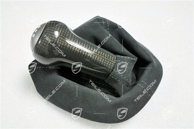 Gearshift knob, GT2 / GT3, Carbon/Alcantara, black
