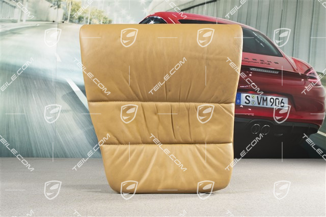 Back seat lower / cushion, Cabrio, Draped leather, Savanna beige, L