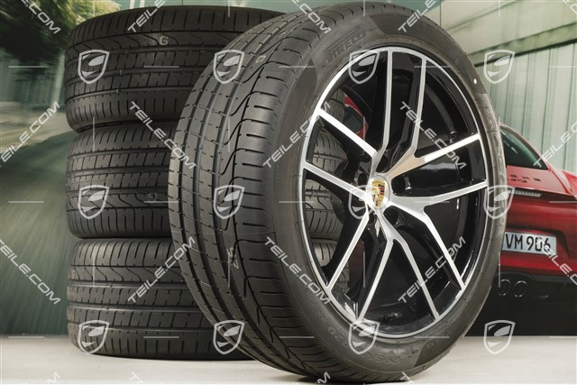 20-inch "Macan S" summer wheels set, rims 9J x 20 ET26 + 10J x 20 ET19 + Pirelli summer tyres 265/45 R20 + 295/40 R20, with TPMS