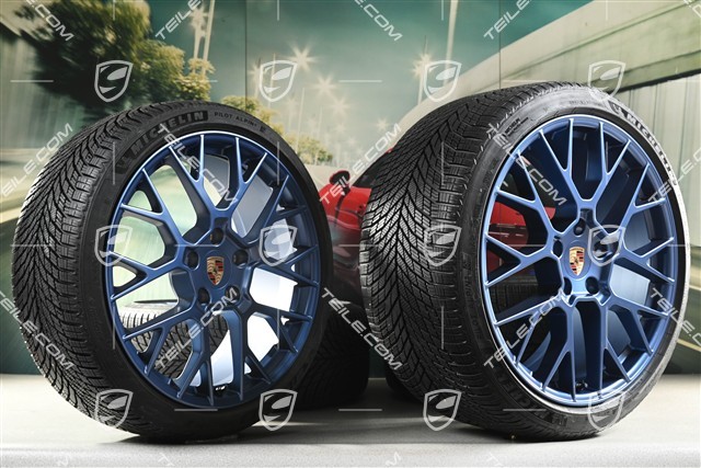 20"+21" RS Spyder Design Winterrädersatz, Felgen 8,5J x 20 ET50 + 11J x 21 ET82 + NEUE Michelin Winterreifen 245/35 R20 + 305/30 R21, mit RDK-Sensoren, Indigoblau