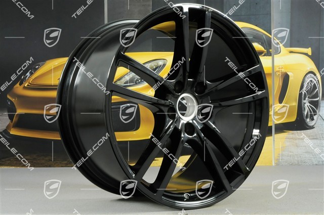 21" Cayenne COUPÉ Turbo Design Felgensatz, Felgen 9,5J x 21 ET46 + 11,0J x 21 ET49, schwarz hochglanz