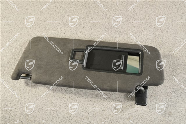 Sonnenblende, mit Spiegel, Alcantara, Schwarz, L