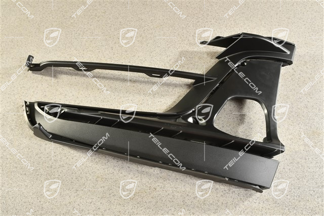 Front bumper Cover trim, Black matte, R