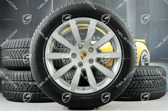 19-inch Cayenne S winter wheel set, rims 8,5J x 19 ET47 + 9,5J x 19 ET54 + NEW Pirelli winter tyres 255/55 R19 + 275/50 R19, with TPMS