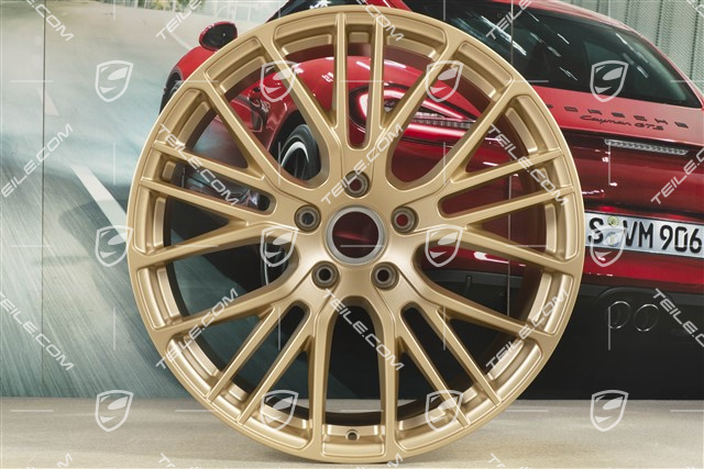 21" Komplet felg Panamera Exclusive Design Sport, 9,5J x 21 ET71 + 11,5J x 21 ET69, Aurum satynowy półmat