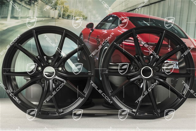 20" Felgensatz Carrera S IV, Felgen 8,5 J x 20 ET49 + 11,5 J x 20 ET56, Schwarz Seidenmatt