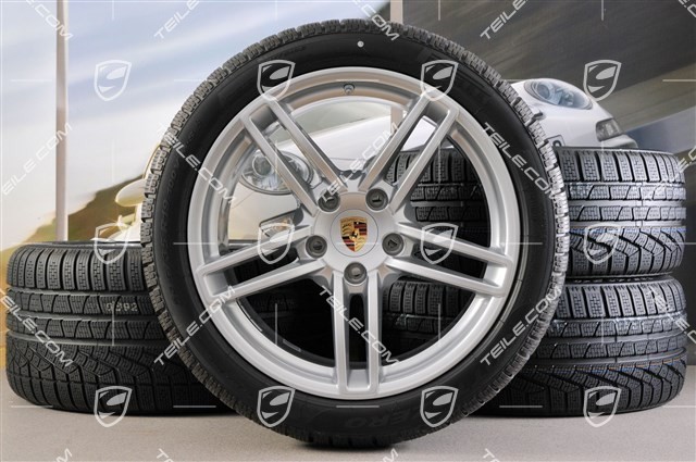 19" winter wheel set Carrera, wheels 8,5J x 19 ET54 + 11J x 19 ET48 + NEW winter tyres 235/40 R19 + 295/35 R19, TPMS