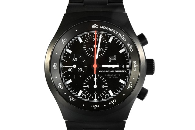 Armbanduhr Porsche Design Der Chronograph 1 – All Black, Mattschwarz Ziffernblatt, Designer: Professor Ferdinand Alexander Porsche