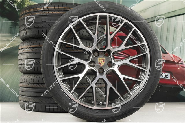 21" RS Spyder Design summer wheel set, wheel rims 9,5J x 21 ET27 + 10J x 21 ET19 + NEW Continental summer tyres 265/40 R21 + 295/35 R21, with TPM