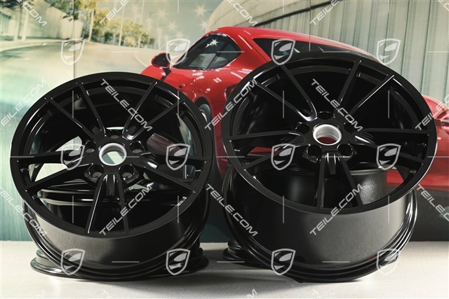 19+20" Felgensatz Carrera, Felgen: vorne 8,5J x 19 ET52 + hinten 11,5J x 20 ET67, schwarz hochglanz