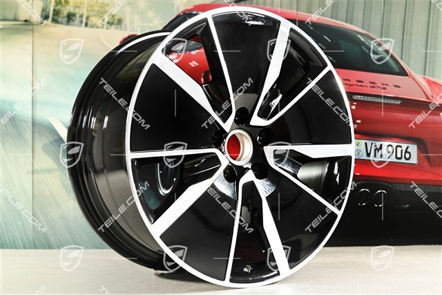 21" felga Macan Turbo, 10,5J x 21 ET47, czarny wysoki połysk