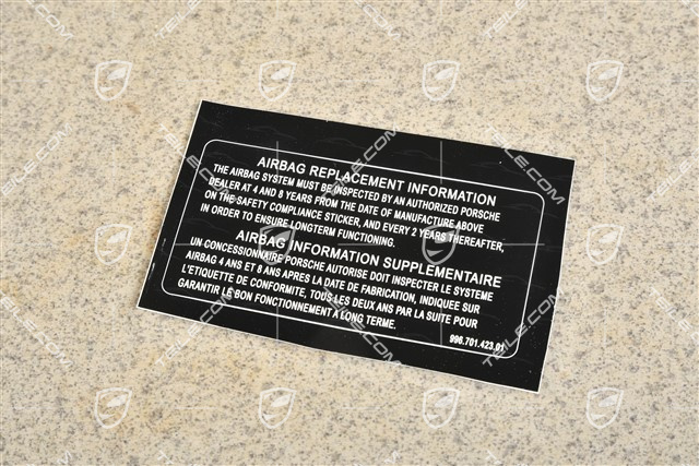 Klebeschild / Aufkleber Airbag-Austausch