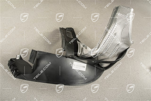 Wheel-well liner with lateral heat protection, L