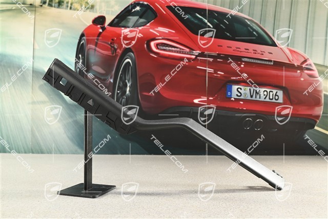 Rear bumper trim, version with tow hook, matt black, L, (without trim strip)