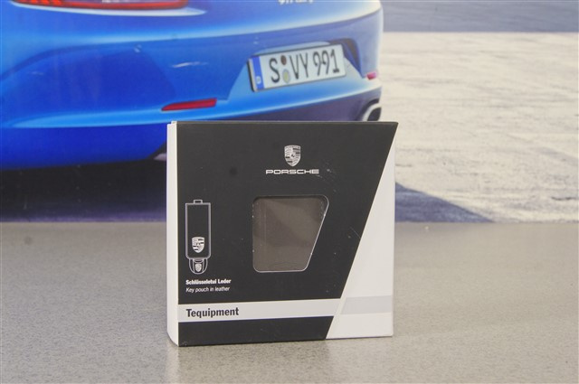 Schlüsseltasche aus Leder, Achatgrau