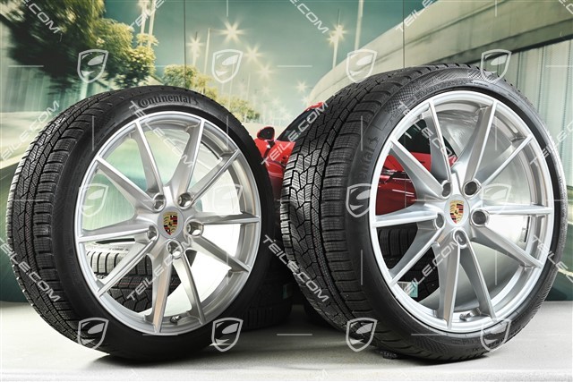 20/21-inch Carrera S winter wheel set, wheel rims 8,5J x 20 ET53 + 11J x 21 ET66 + Continental winter tyres 245/35 R20 + 295/30 R21, with TPMS
