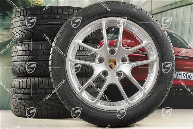 18" Cayman winter wheels set, rims 8J x 18 ET57 + 9,5J x 18 ET49 + NEW Pirelli Sottozero II winter tires 235/45 R18 + 265/45 R18