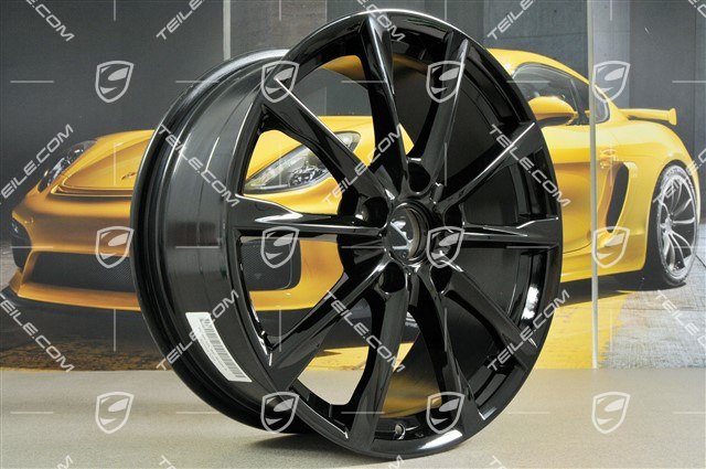 19" Boxster S Felgensatz, 8J x 19 ET57 + 10J x 19 ET45, in Schwarz Hochglanz