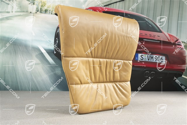 Back seat lower / cushion, Cabrio, Draped leather, Savanna beige, L