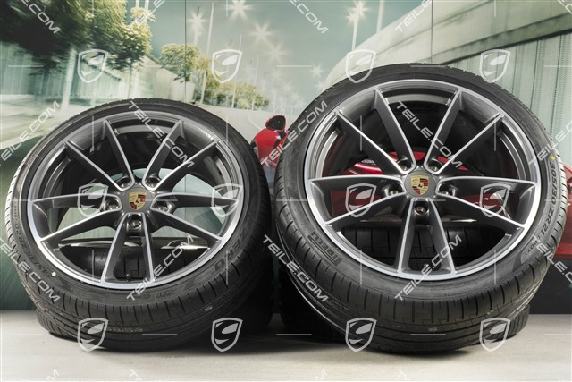 20"+21" koła letnie, komplet Carrera Classic, felgi 8,5J x 20 ET53 + 11,5J x 21 ET67 + NOWE opony letnie Pirelli 245/35 R20 + 305/30 R21, z czujnikami ciśnienia