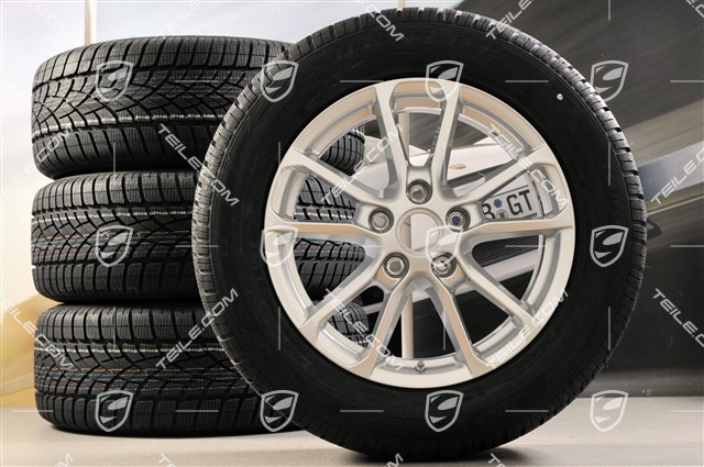 18-inch winter wheels set "Cayenne" facelift 2014->, alloy rims 8J x 18 ET53 + NEW Dunlop winter tyres 255/55 R18, with TPM