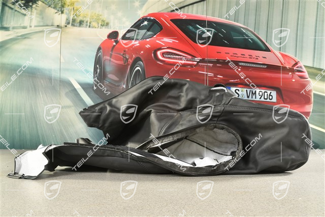 Lehnenbezug, Aussenteil, Sportsitz, Leder Schwarz, L