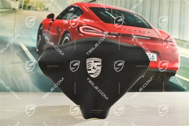 Airbag, 3-Speichen, Kunststoff, schwarz, Wappen schwarz/silber