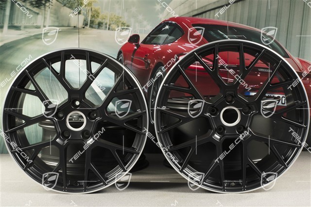 20+21" Komplet felg RS Spyder, felgi: przednie 8,5J x 20 ET50 + tylne 11,5J x 21 ET67, czarny satynowy półmat