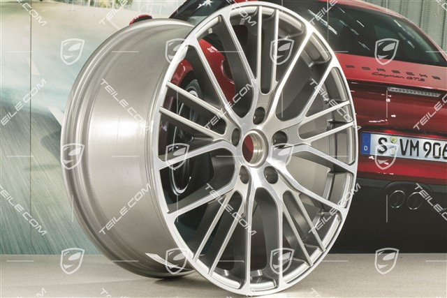 21-inch Panamera Exclusive Design Sport wheel rim, 10,5J x 21 ET71, in Platinum silver metallic