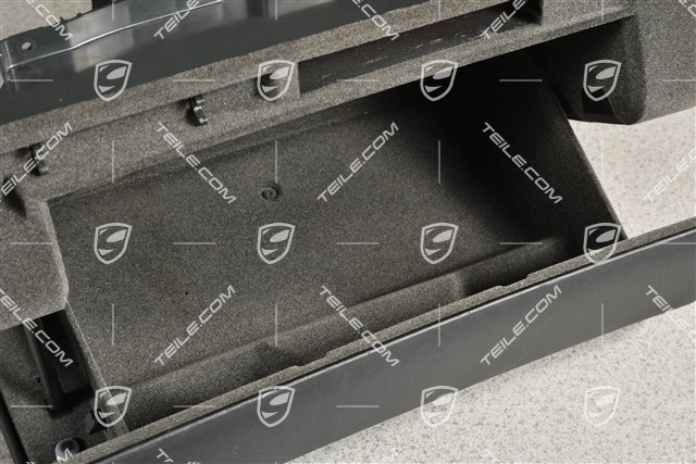 Glove compartment, leather, Black, complete, RHD