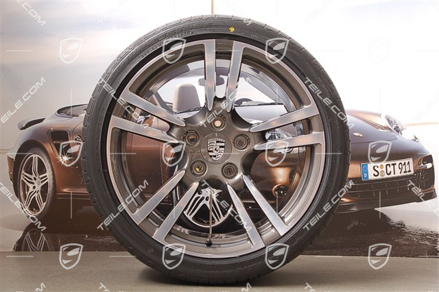 19-inch Turbo II summer wheel set, wheels 8Jx19 ET57+11J x 19 ET 51+summer tyres 235/35 ZR 19+305/30 ZR 19, withoutTPMS