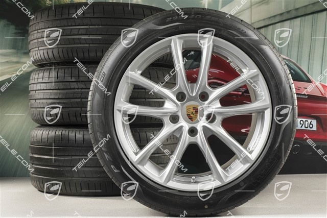 19-inch summer wheels set "Panamera S", rims 9J x 19 ET64 + 10,5 J x 19 ET62 + NEW Pirelli summer tires 265/45 R19 + 295/40 R19