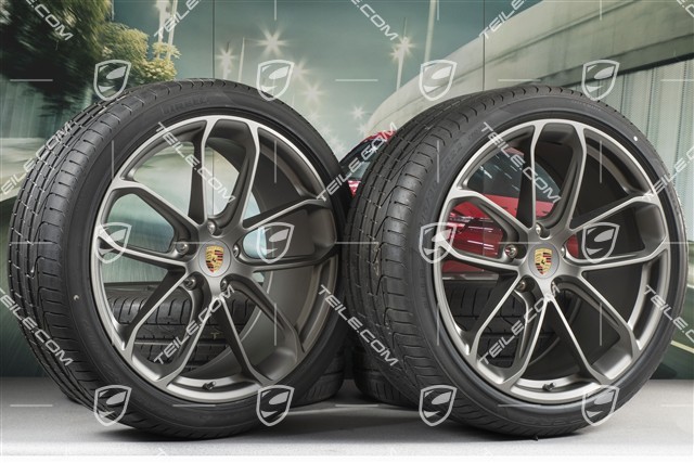 22-inch Cayenne Coupé GT summer wheel set, rims 10J x 22 ET48 + 11,5J x 22 ET52 + NEW Pirelli P Zero summer tyres 285/35 R22 + 315/30 R22, with TPMS