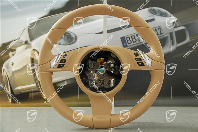 Steering wheel, smooth leather, sand beige, PDK