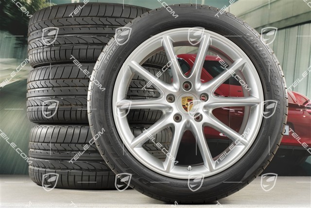 20" koła letnie Cayenne Coupé Design, komplet, felgi 9J x 20 ET50 + 10,5J x 20 ET55 + NOWE opony letnie Bridgestone Dueler H/P Sport 275/45 R20 + 305/40 R20, z czujnikami ciśnienia