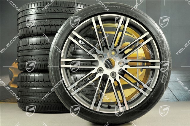 20" Turbo III koła letnie, komplet, felgi 9,5J x 20 ET65 + 11J x 20 ET68 + NOWE opony Michelin Pilot Super Sport 255/40 R20 + 295/35 R20, z czujnikami ciśnienia