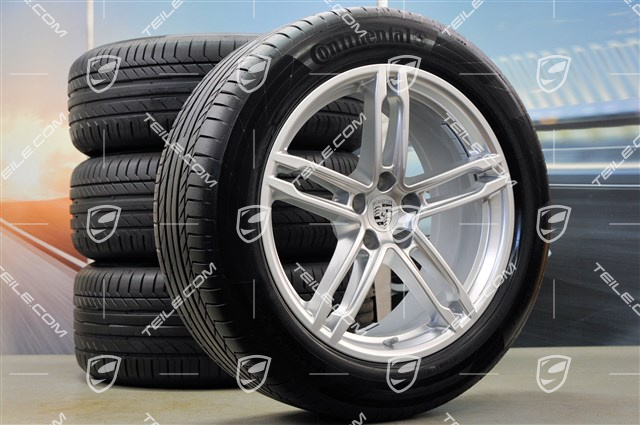 19" "Macan Turbo" Sommerräder Satz, Felgen 8J x 19 ET21 + 9J x 19 ET21, Sommerreifen Continental 235/55 R 19 + 255/50 R 19, mit RDK-Sensoren