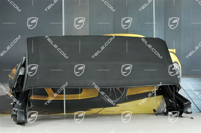 Cabriodach komplett, Glasscheibe, schwarz